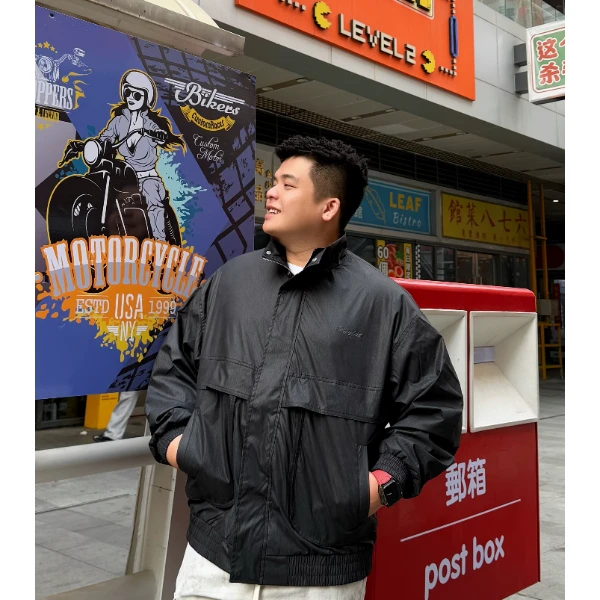 【秋款外套】男士夹克胖子男生穿衣大码男装微胖风衣男装秋季S3330