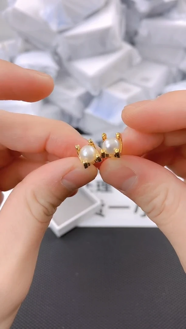 未镶嵌耳饰淡水珍珠ed1071