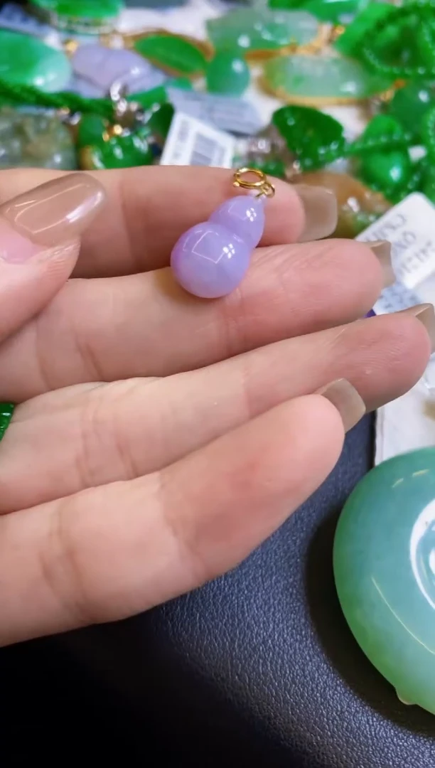 【闪购商品】定制翡翠18K金镶嵌滴流