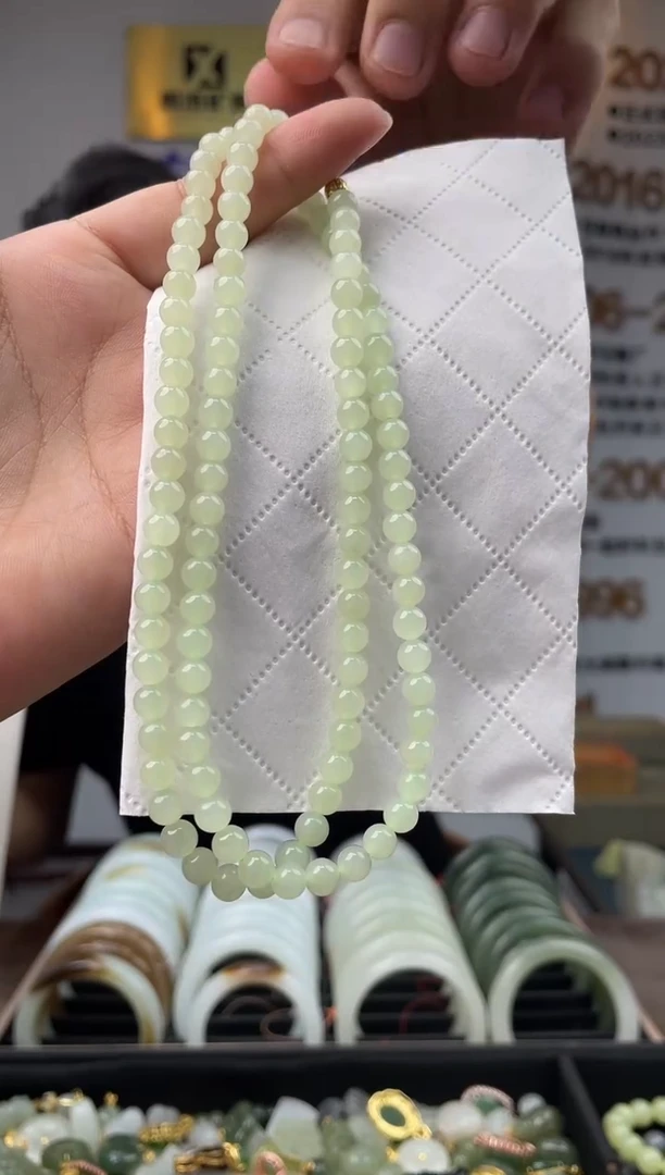 和田玉未镶嵌项链翠胶猫卡6mm项链多样性发一件