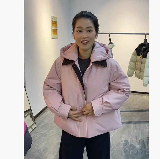 短款巴恩风可拆卸连帽羽绒服5680（GD）