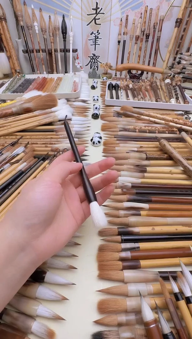 深夜福利 紫光檀杆细嫩光峰纯羊毫 出峰2.9cm