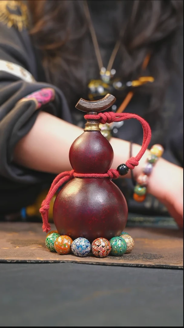 【闪购商品】YV185大漆酒葫芦不包手串及旋转底座