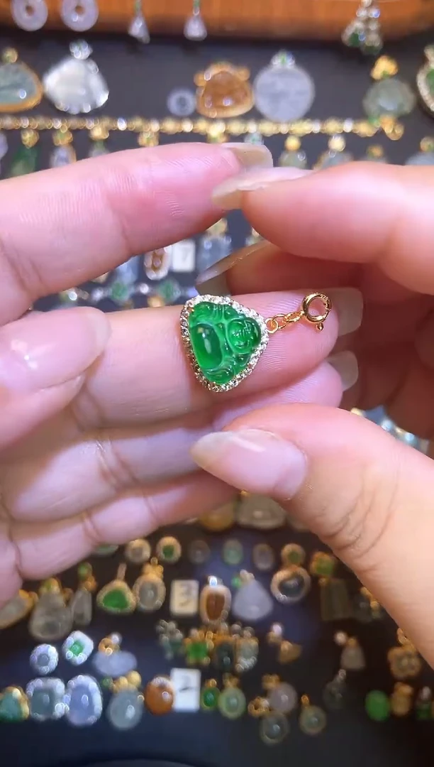 翡翠银S925镶嵌吊坠(不含链)1