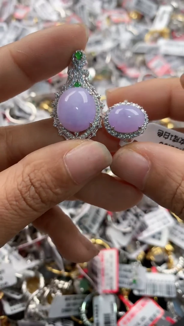 银S925镶嵌戒指翡翠444     2
