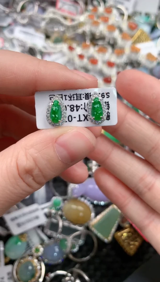 银S925镶嵌戒指翡翠X****g666--9