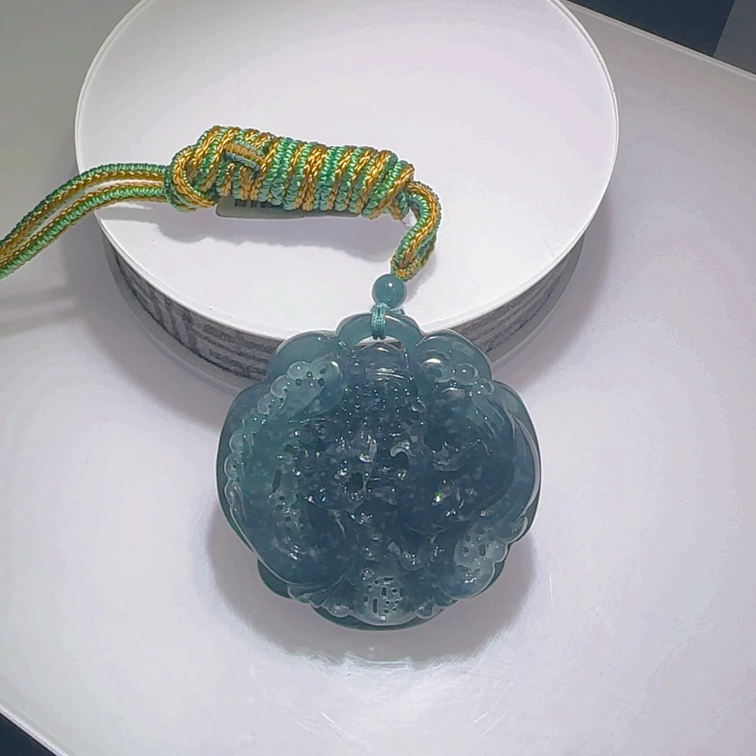 翡翠A货龙凤牌挂件 GS-80177  配珠链