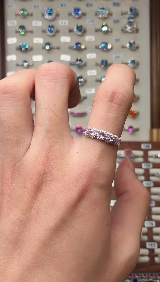 银S925镶嵌戒指绿柱石（摩根石）1888