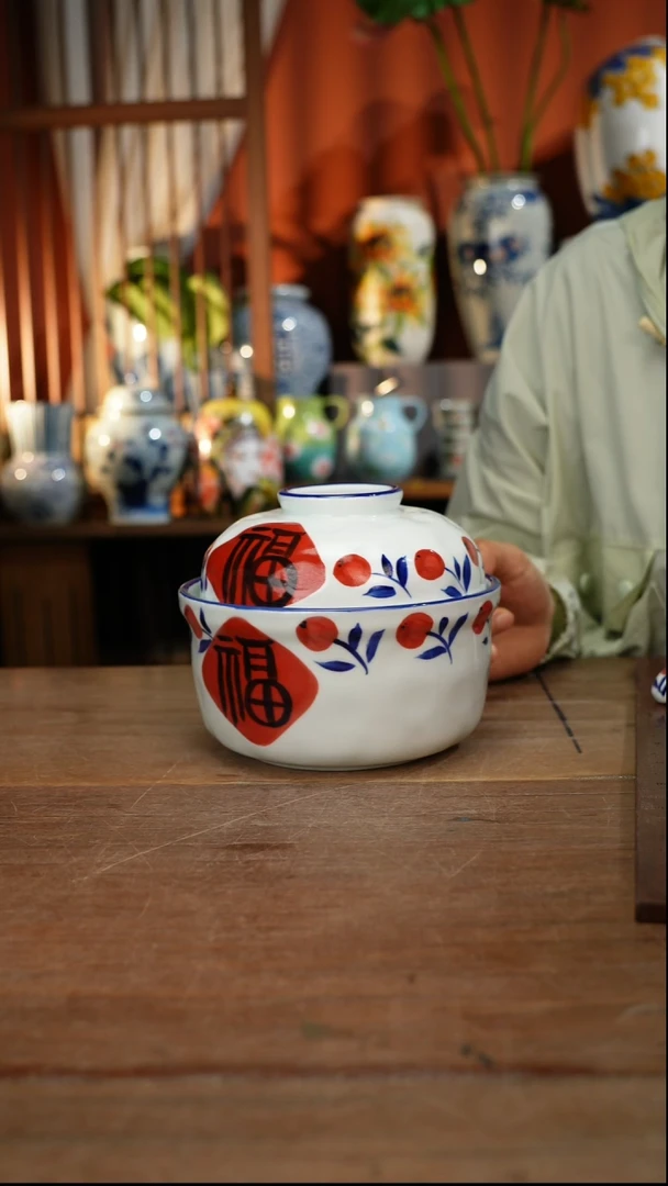 瓷片【简家甄选】景德镇设计师釉下手绘陶瓷餐具
