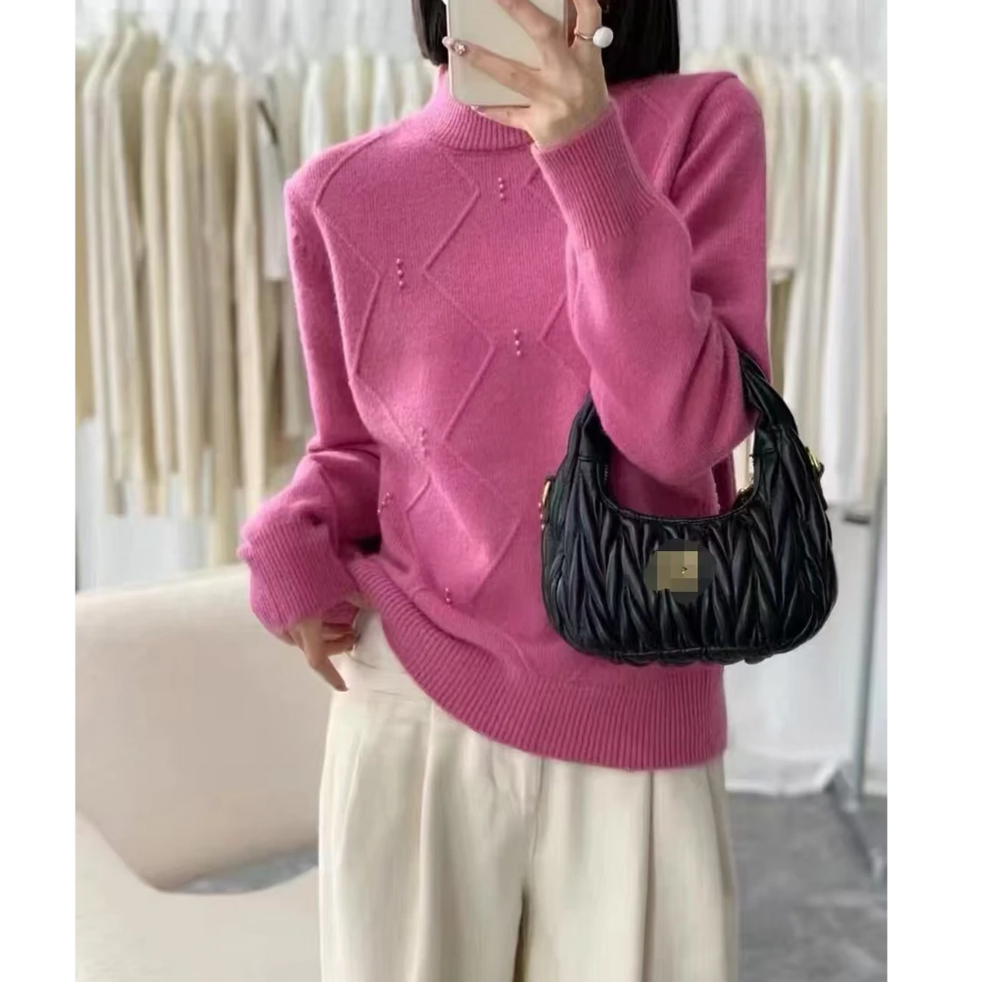 2024冬季新款时尚百搭减龄显瘦针织上衣