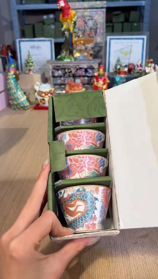 【闪购商品】杯185龙凤刺绣万花杯套四