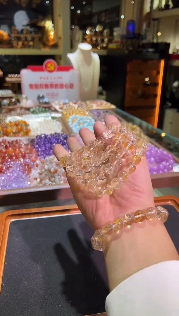 未镶嵌手链水晶10mm+锦鲤胶花（多样性发一）