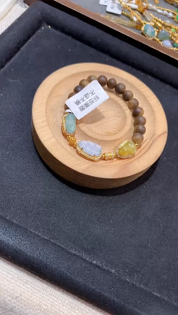 银S925镶嵌手串翡翠手串