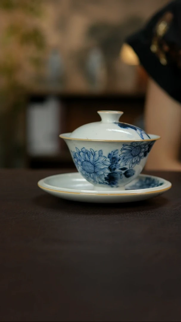 阳**暖景德镇陶瓷杯碗柴烧多人