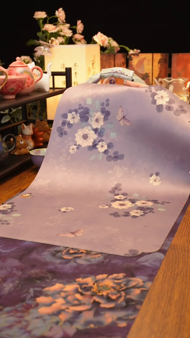 【闪购商品】紫色花花蝴蝶茶席······