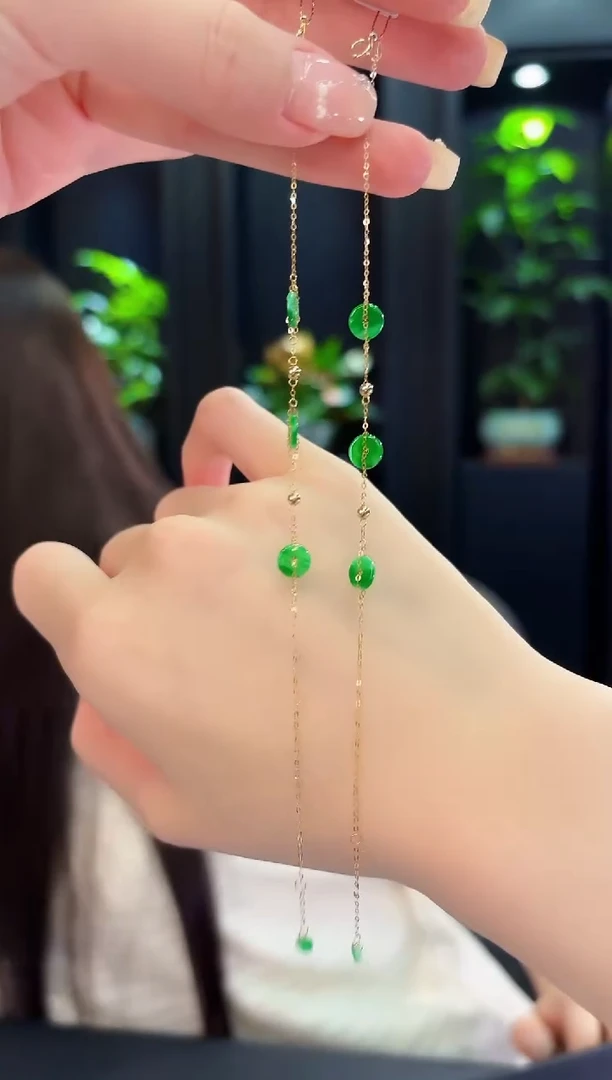 18K金镶嵌手链翡翠缅料A货/多样性发货/一件
