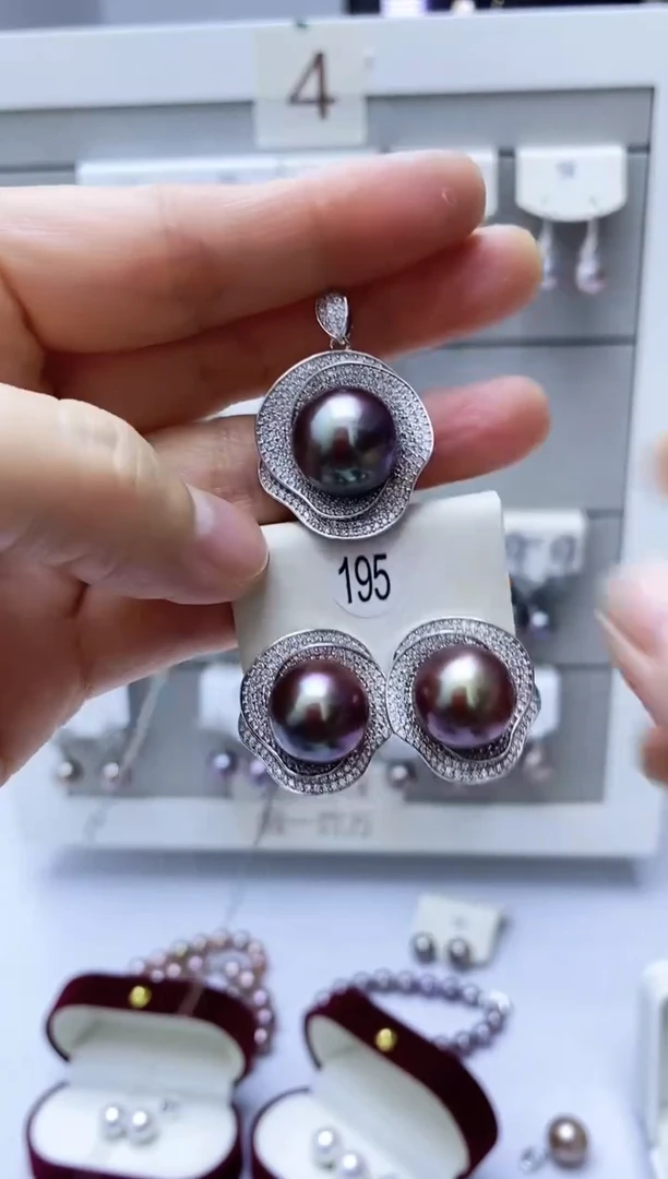 【闪购商品】淡水珍珠耳饰银S925镶嵌195套装