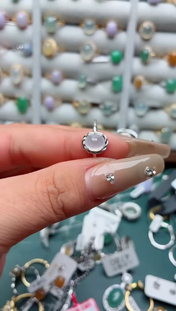 银S925镶嵌戒指翡翠.