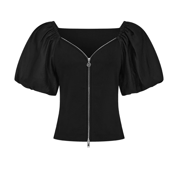 【商场同款】曼德诗醋酸针织衫T恤新款气质修身开衫M731111959