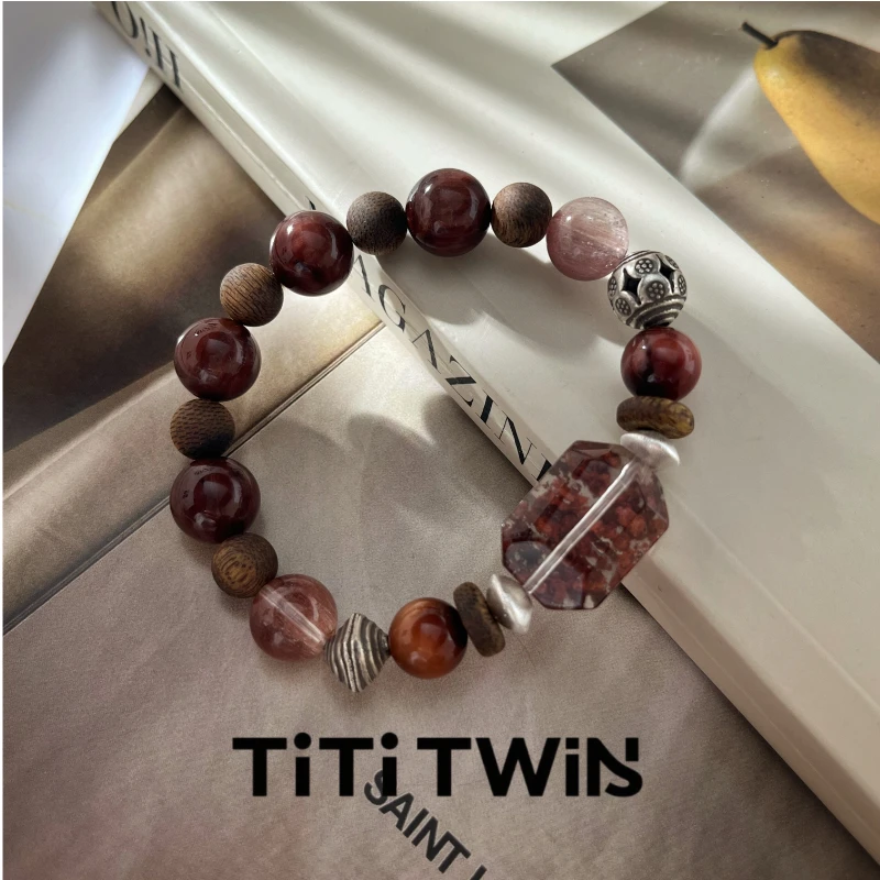 TiTi TWINS【红霞】原创天然兔毛水晶设计手串