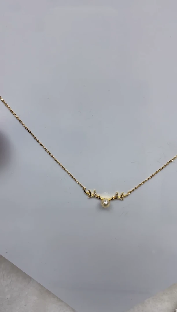 海水珍珠银S925镶嵌套链珍珠项链