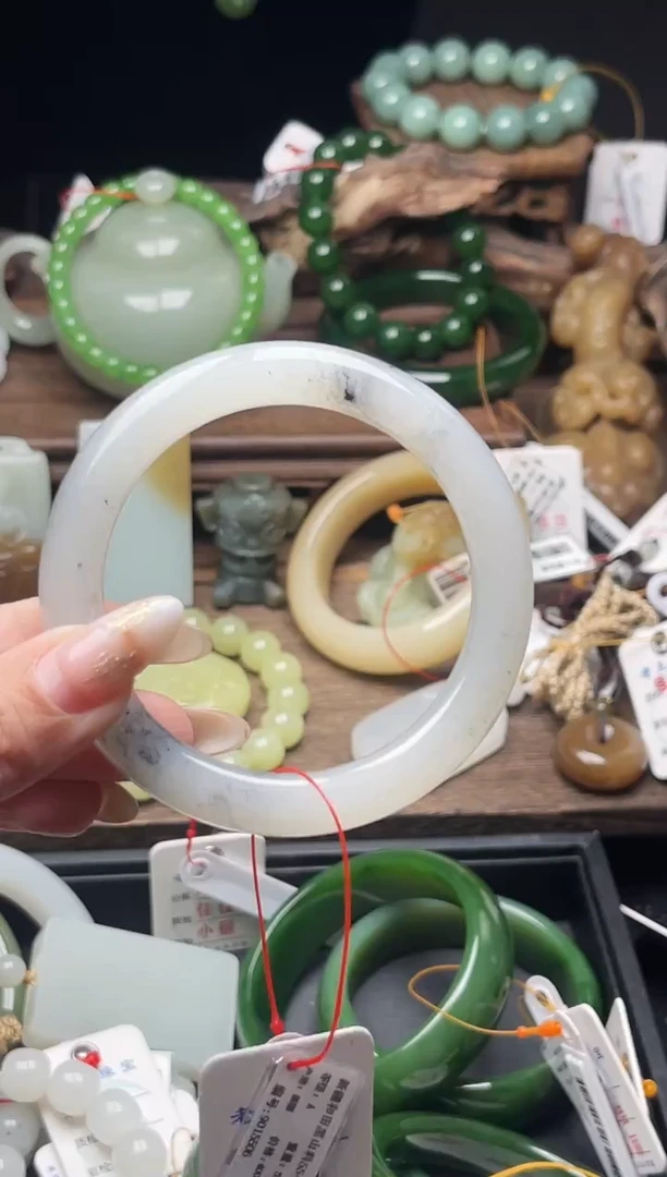 未镶嵌手镯和田玉新疆黑山 57圈9015506