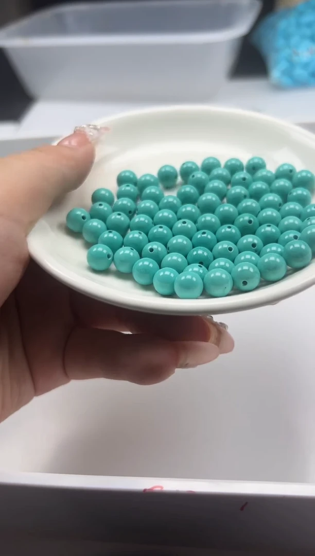玛瑙/玉髓颈饰未镶嵌W408高瓷绿*松8mm*25颗