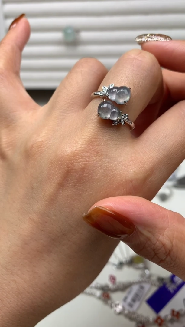 银S925镶嵌戒指翡翠1