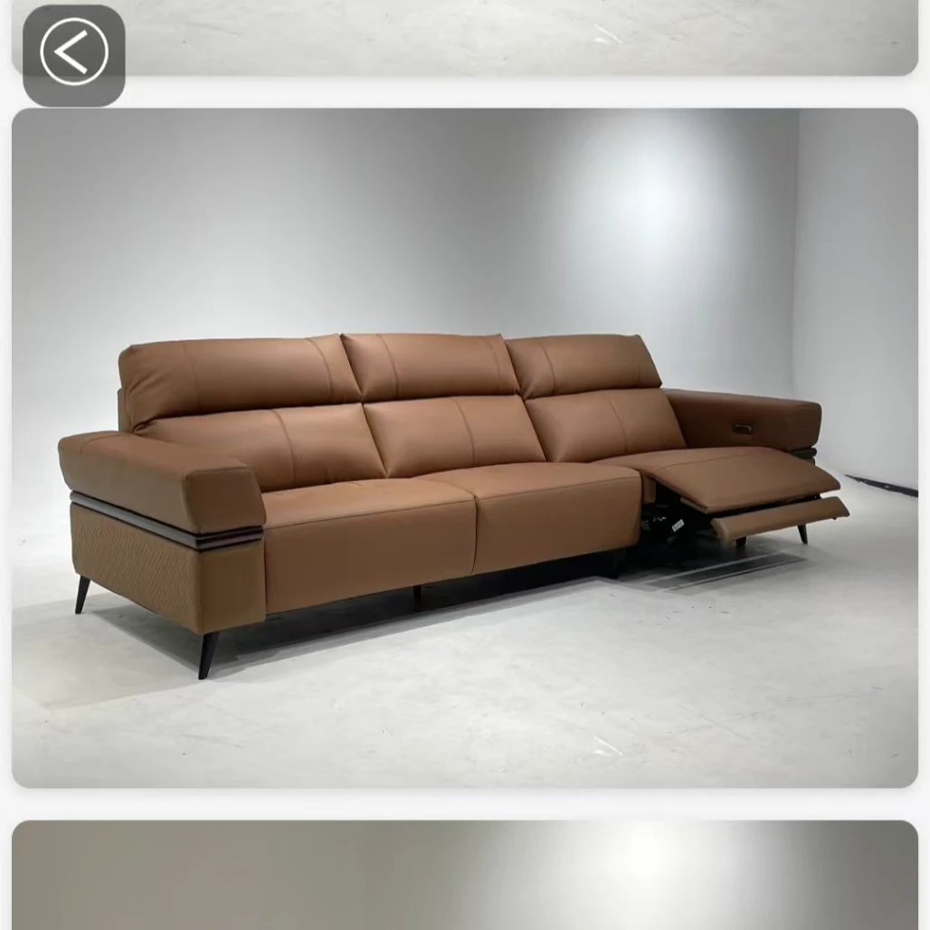 聚巢电动头层牛皮沙发