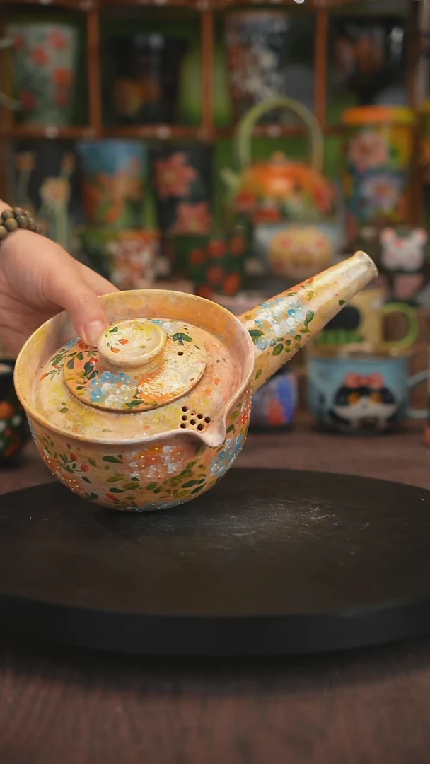 紫砂油画手绘釉下彩