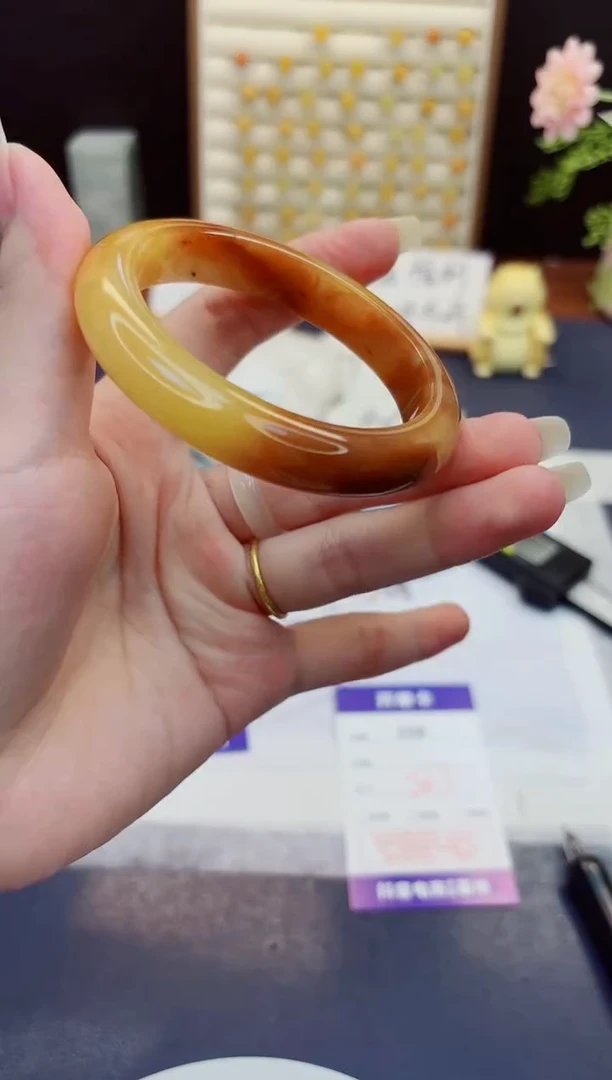 未镶嵌手镯石英质玉398-财气镯-圈口56