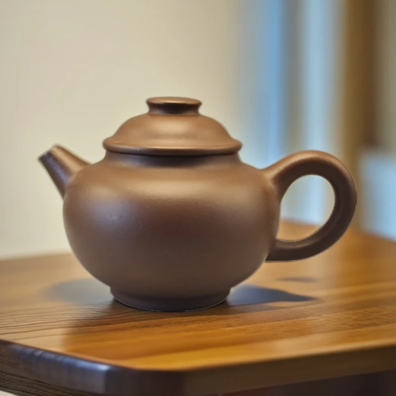 原矿宜兴紫砂壶杜老师半手工巨轮200CC一厂陈腐老紫泥