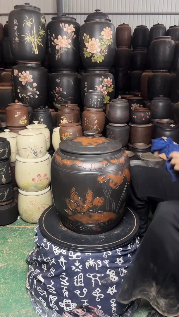 【闪购商品】壶瑕疵小茶缸高35cm 荷花 499