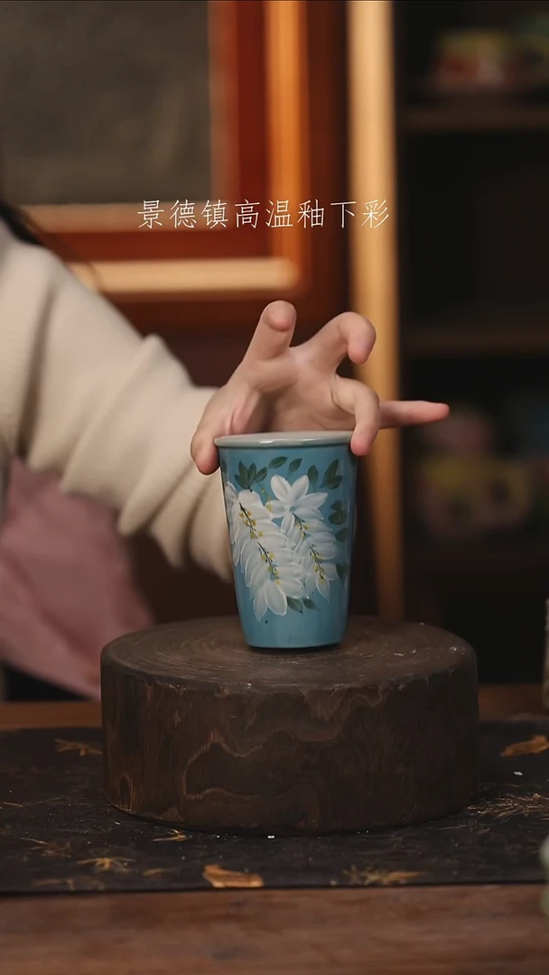 陶瓷景德镇高温釉下手绘陶瓷@L389@