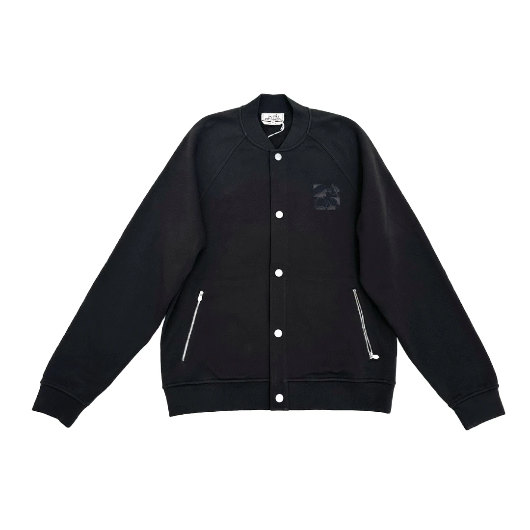 全新未使用 Hermes/爱马仕 爱马仕 男士咖色秋冬新款棒球服外套