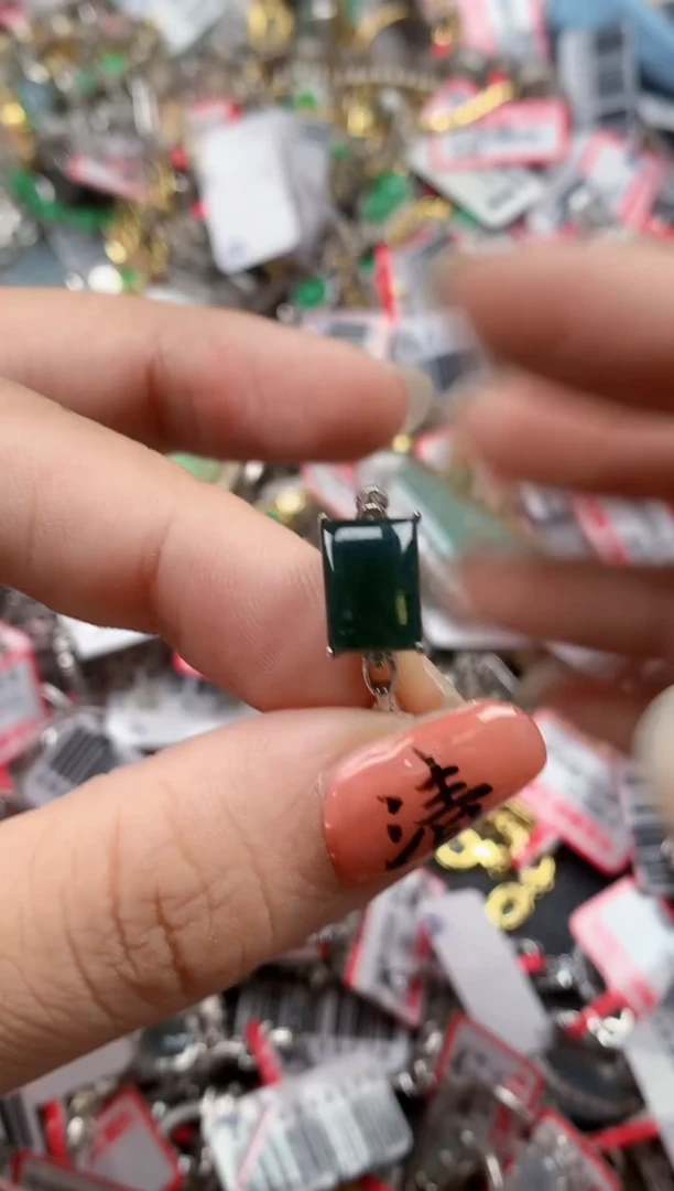 银S925镶嵌戒指翡翠天然A货缅甸翡翠