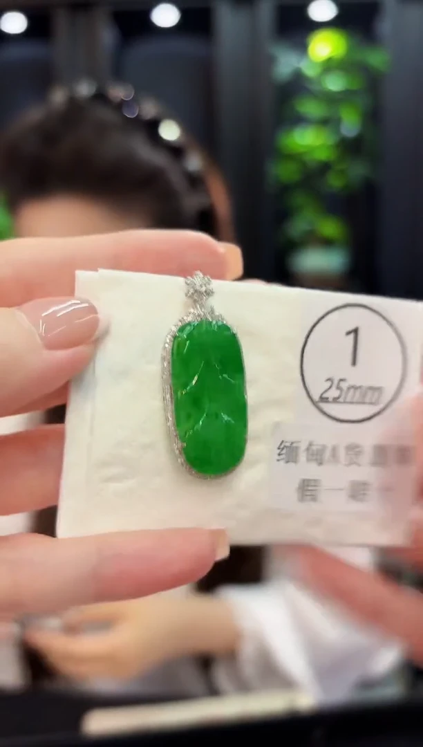 颈饰18K金镶嵌翡翠 缅料A货/支持复检/一件
