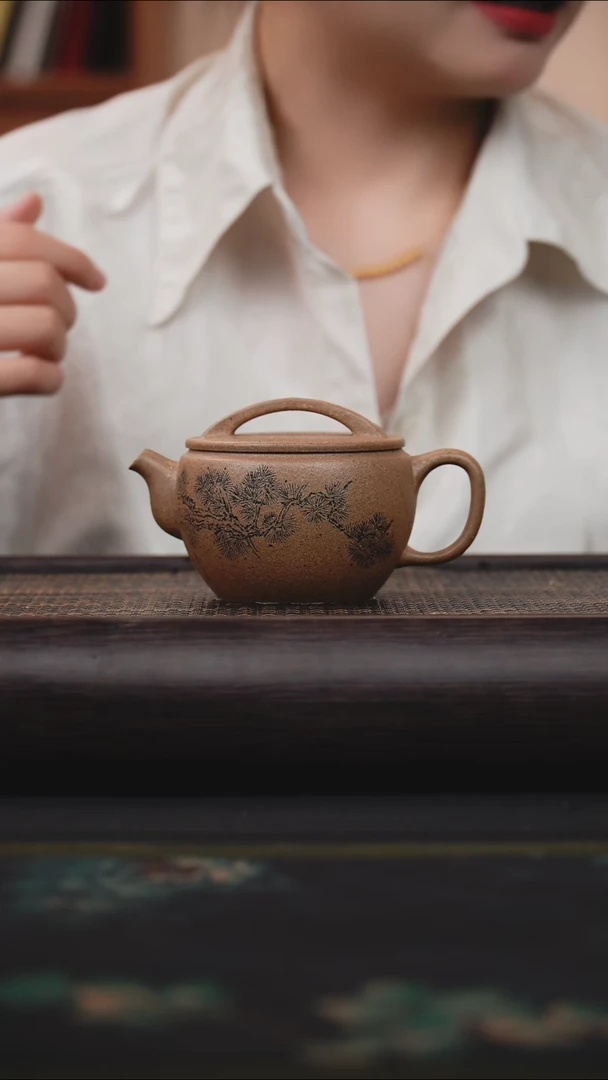 茶壶紫砂青降坡 汉瓦