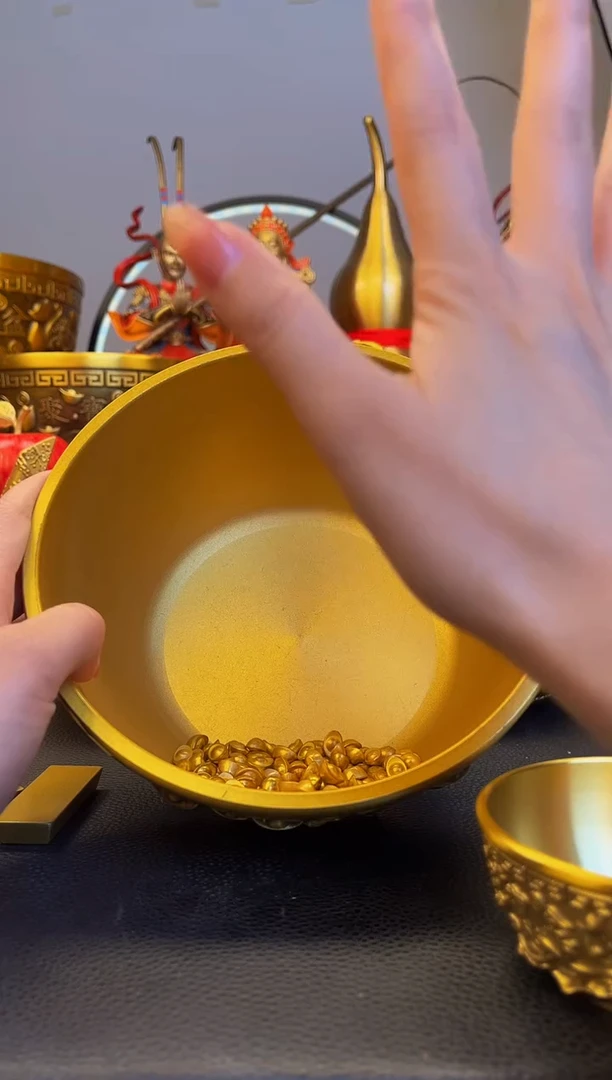 【闪购商品】黄铜沙金小元宝17口径聚宝盆满盆