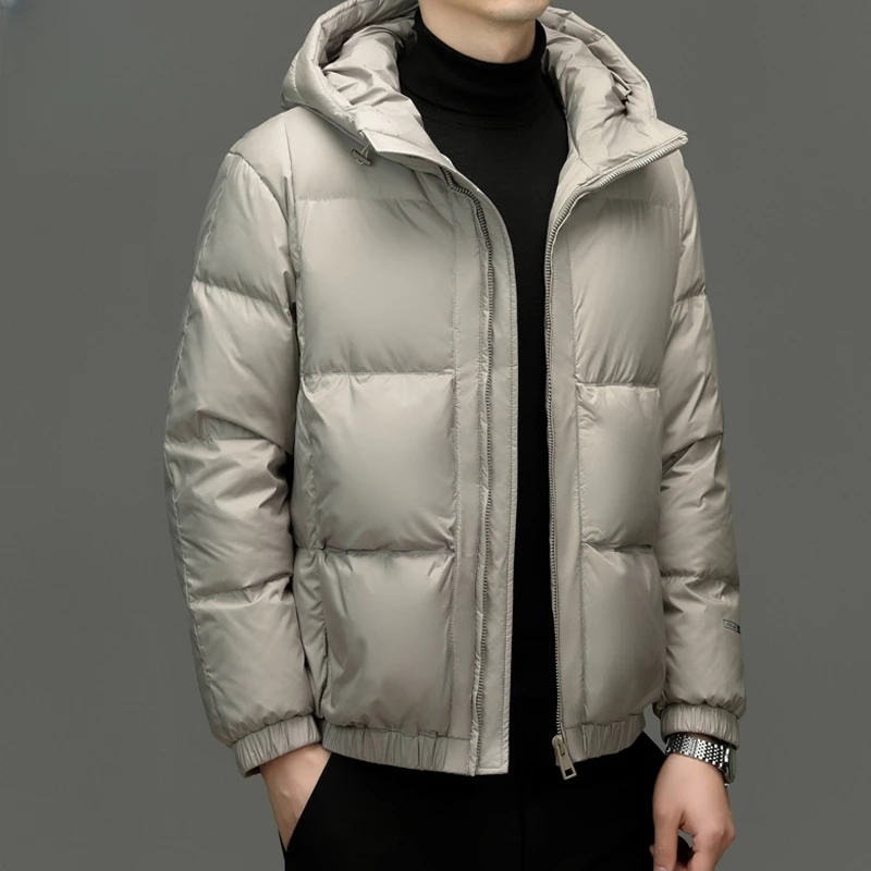 羽绒服男士2025年冬季新款连帽加厚保暖时尚潮流百搭休闲鸭绒外套