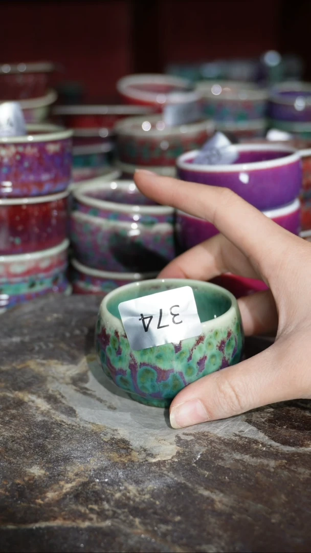 摆件陶精品窑变钧瓷茶器