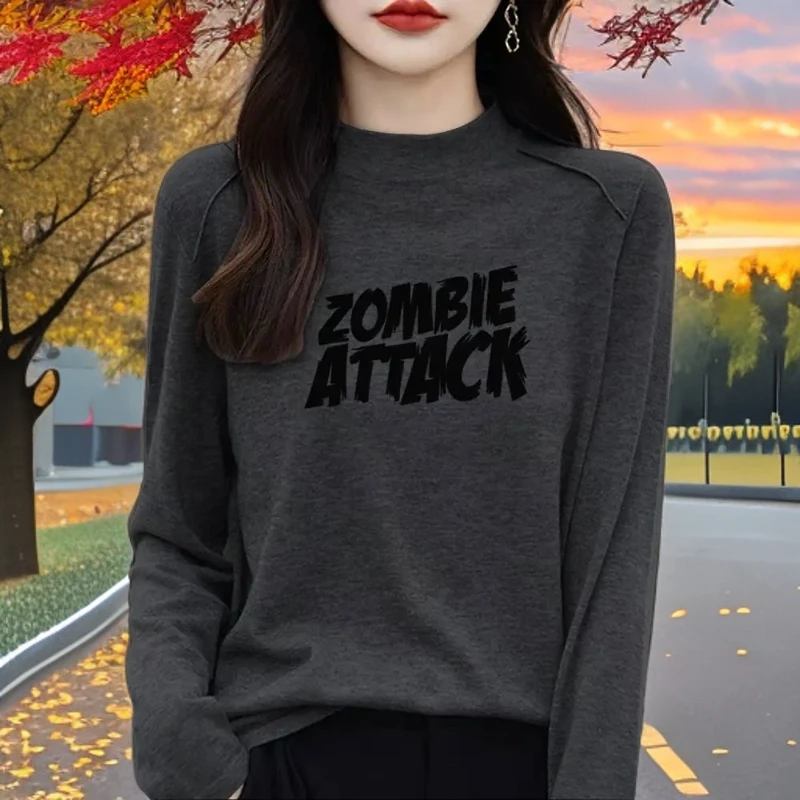 小立领正肩宽松显瘦厚款保暖通勤百搭秋冬德绒女装长袖小个子上衣