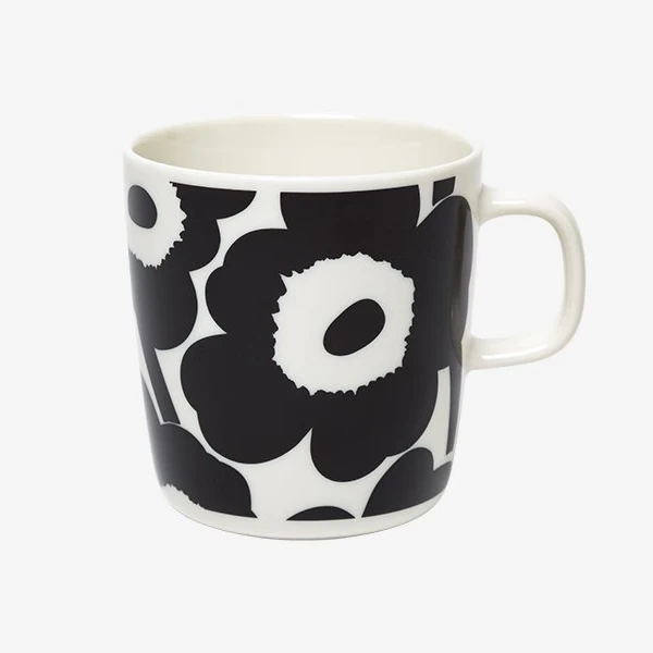 Marimekko/白底黑花/400ml马克杯