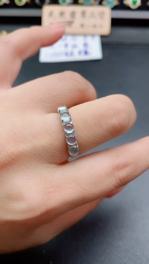 银S925镶嵌戒指翡翠1