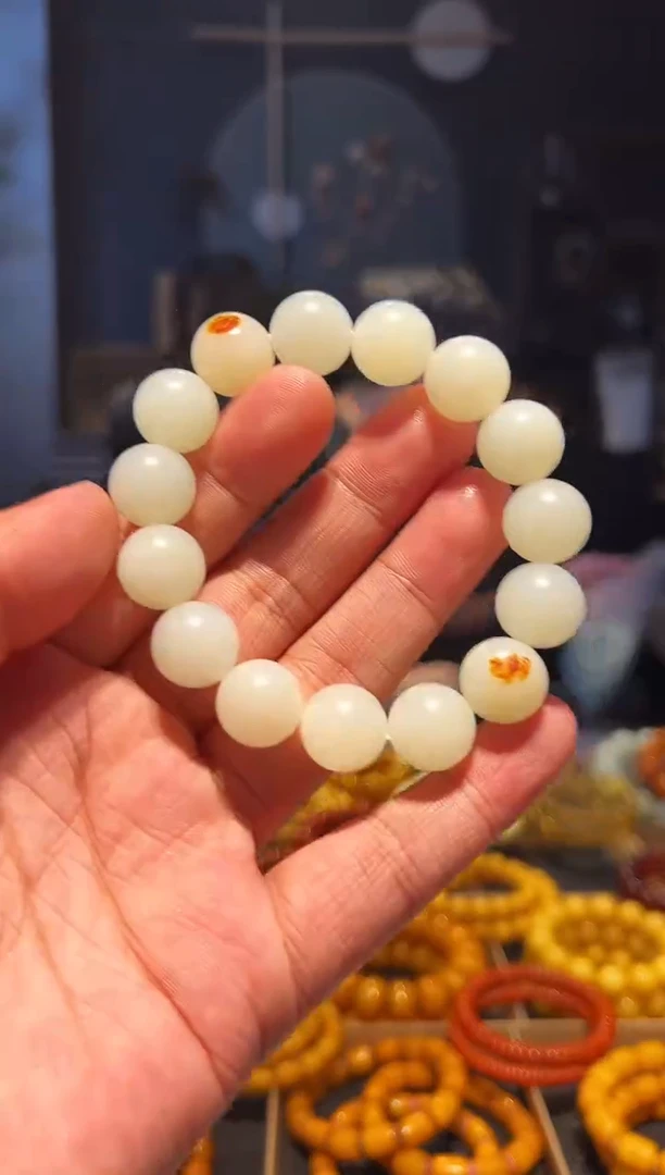 未镶嵌手串和田玉14+精圆