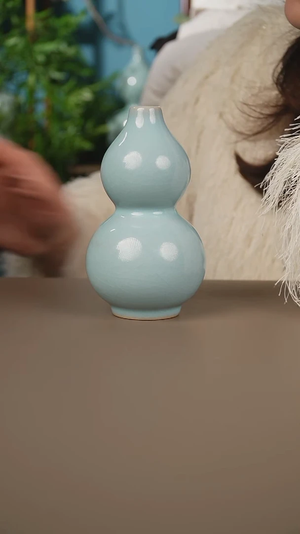 原矿釉天青葫芦瓶一级