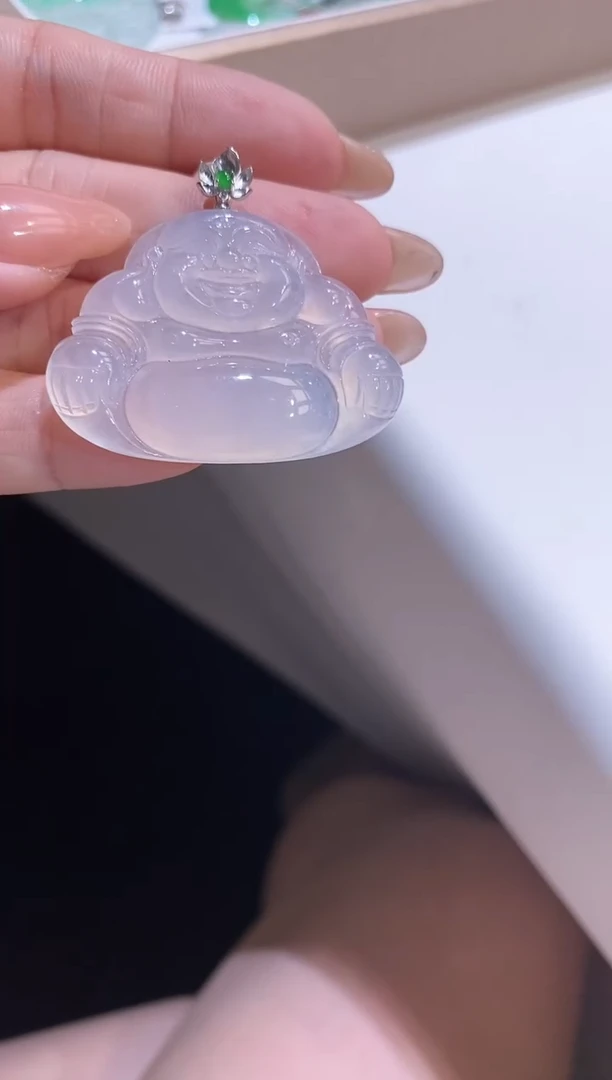 吊坠(不含链)18K金镶嵌翡翠佛公