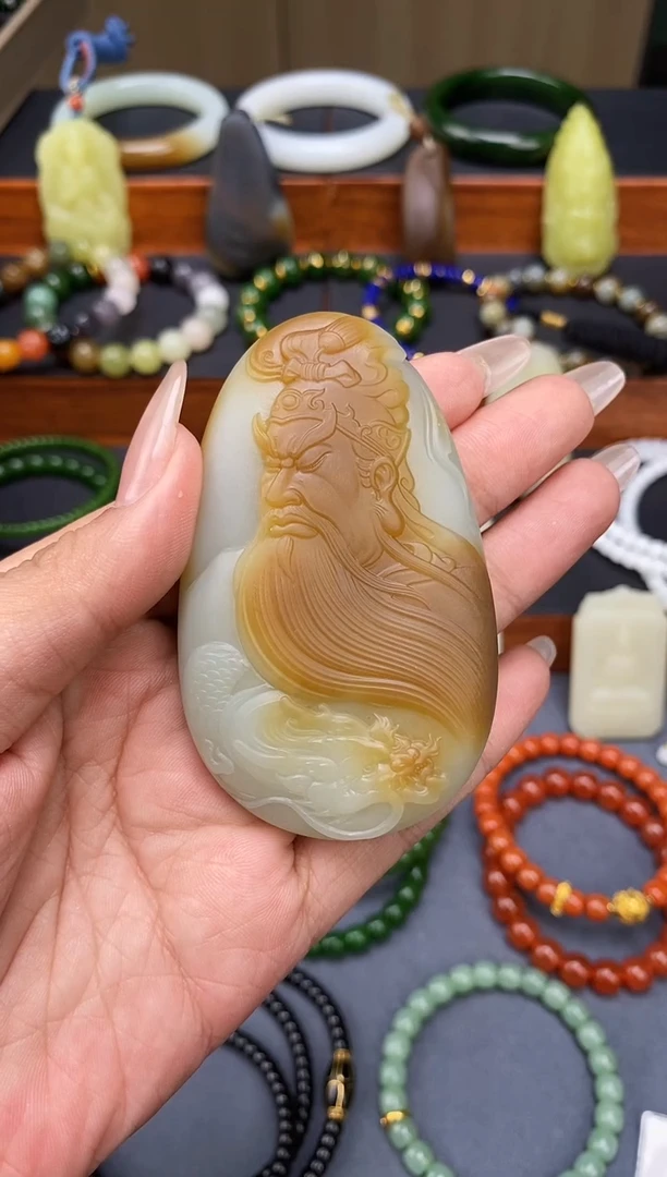手串未镶嵌和田玉桑*杰关公挂件