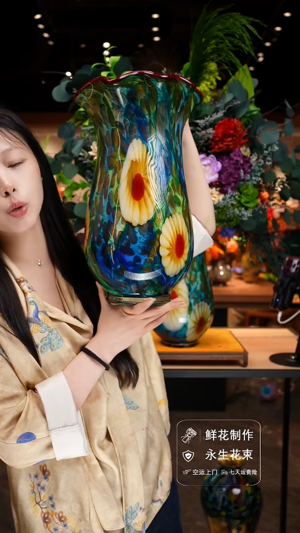 琉璃手工艺品手工花器花束空运包邮送货上门-以图片为准