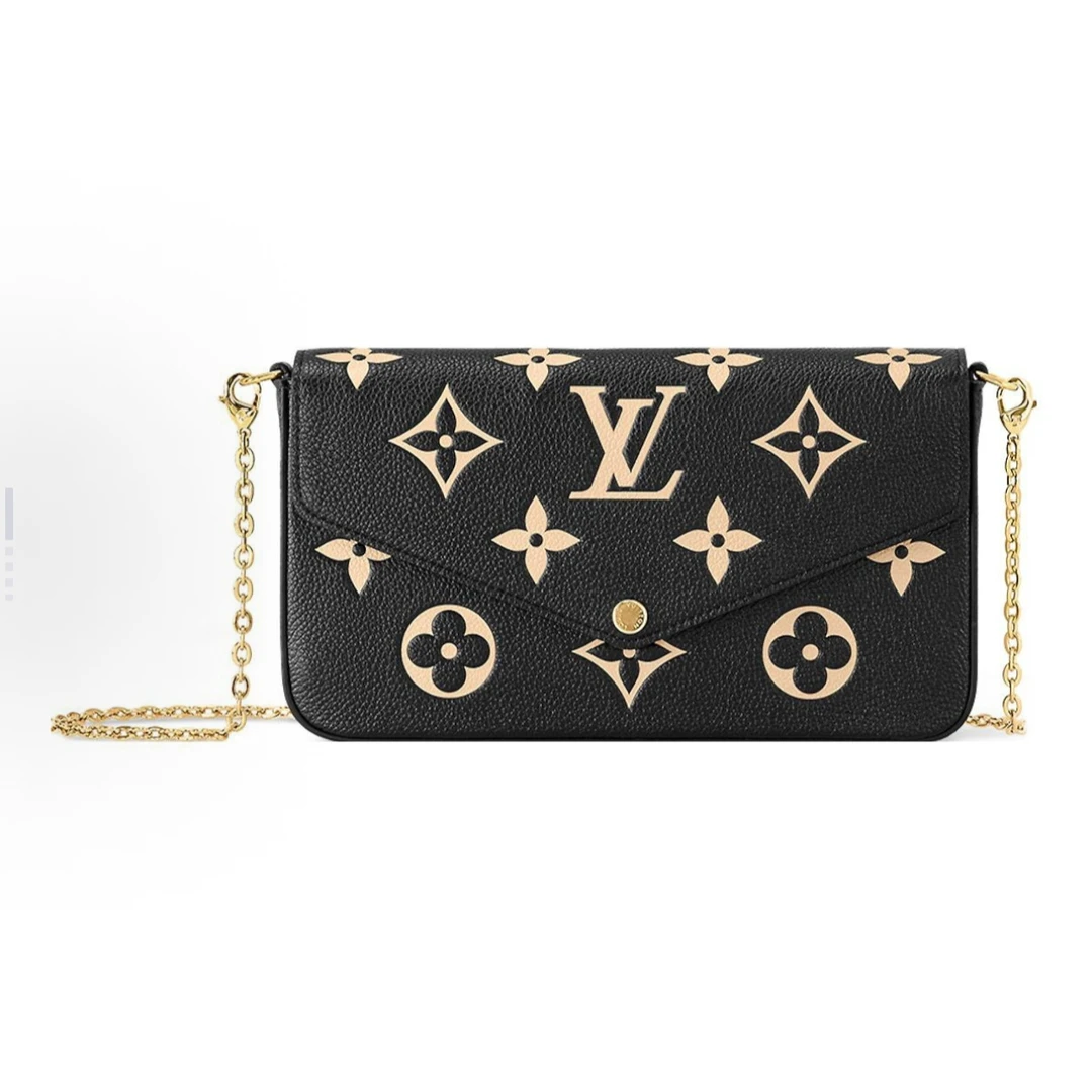 99新 LouisVuitton/路易威登 LV全皮款黑白熊猫色三合一链条包